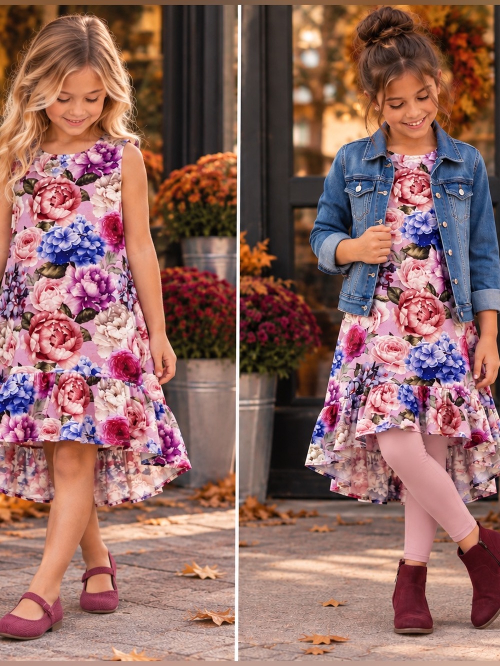POSH PEANUT 🌺 Georgette sz 9 10 NWT floral twirl dress flowers! Hydrangeas peony